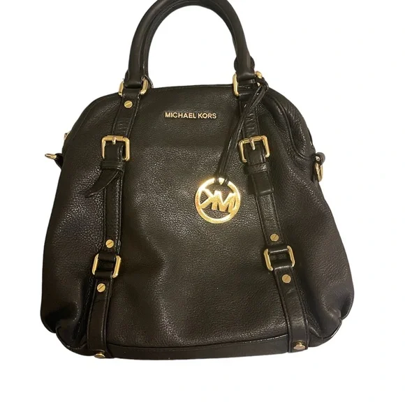 Michael Michael Kors Bags Black Bedford Belted Leather Satchel Medium - Picture 2 of 8